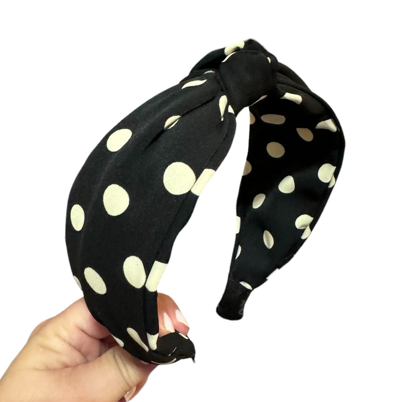 Polka Dot Knot - Black + Cream