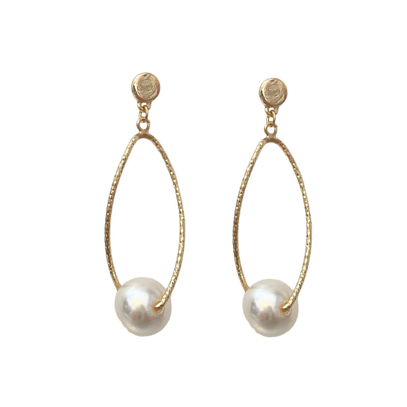 Gold Oval w Pearl