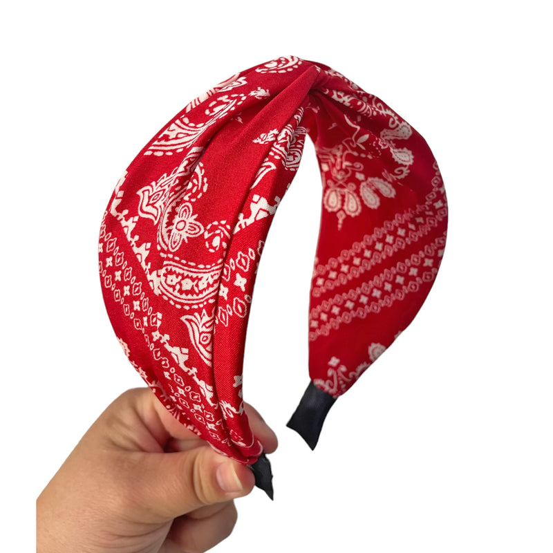 Bandana Twist Headband - Red