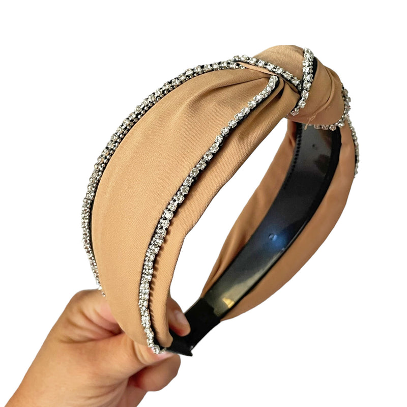 Bling Lined Headband - Caramel