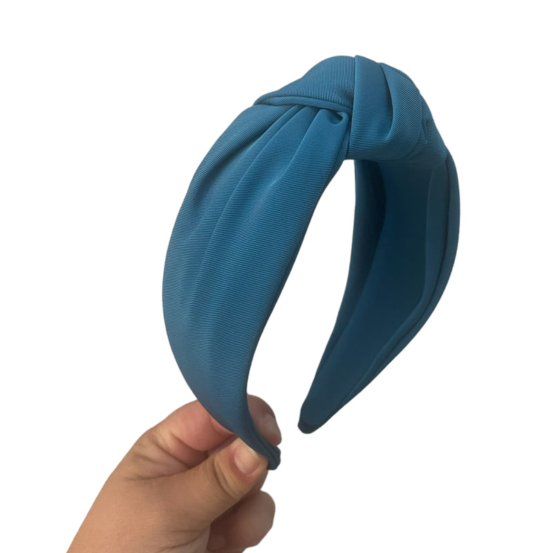 Chunky Blue Top Knot Headband