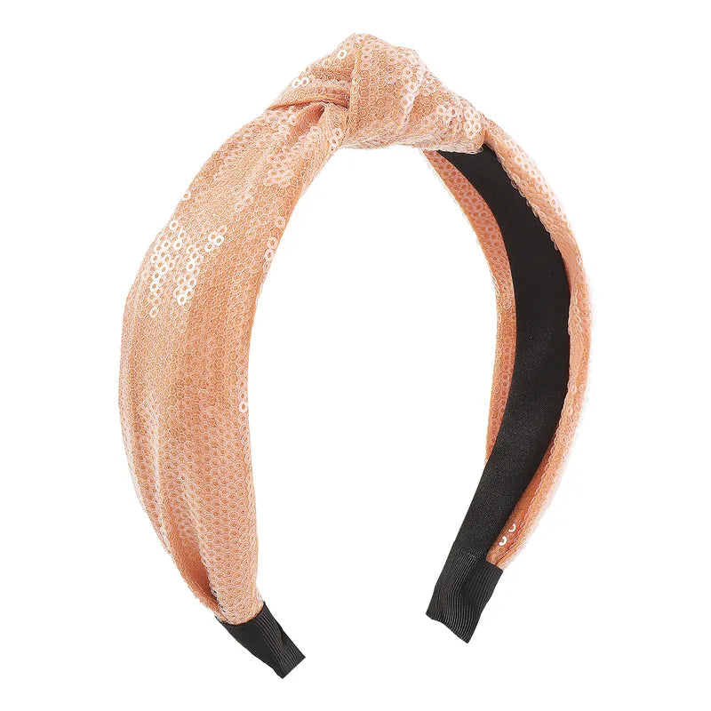 Clear Sequined Headband - Apricot