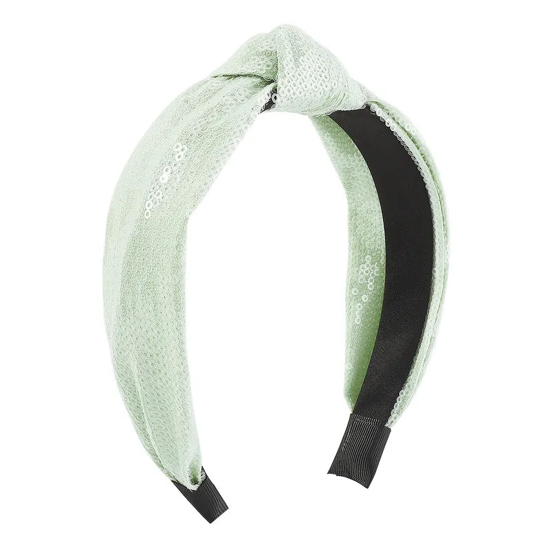 Clear Sequined Headband - Sage
