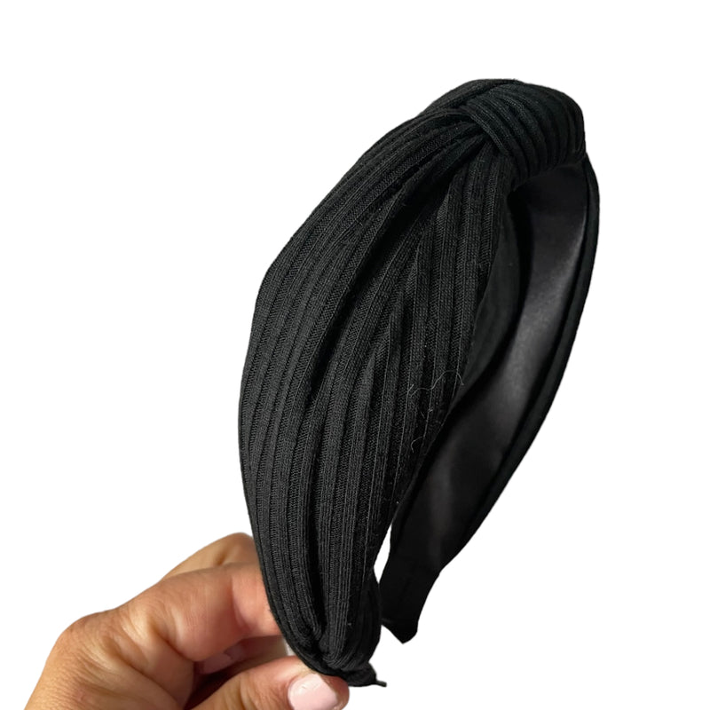 Jersey Line Headband - Black