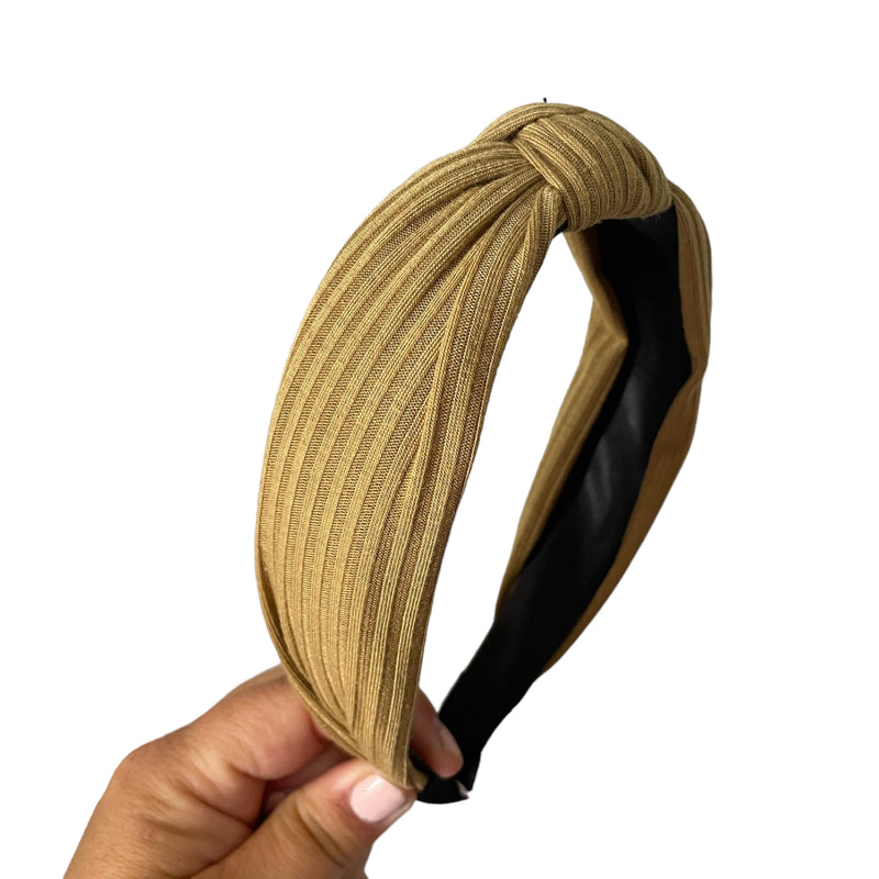 Jersey Line Headband - Khaki