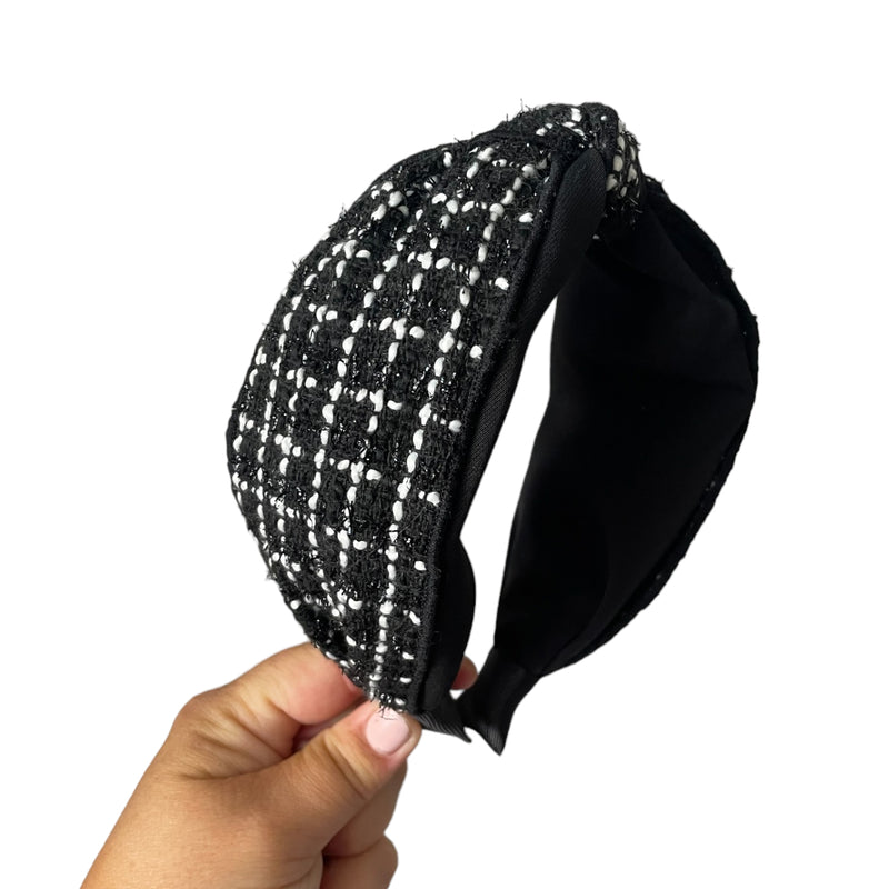 Tweed Twist Headband - Black