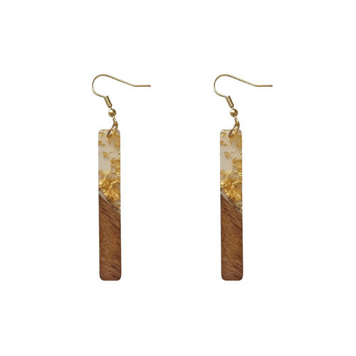 Wood + Resin Stick - Gold Flecks