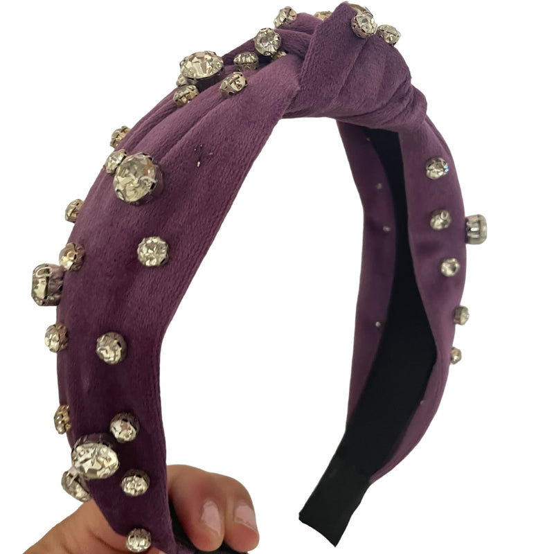 Velvet Purple w Gems Headband