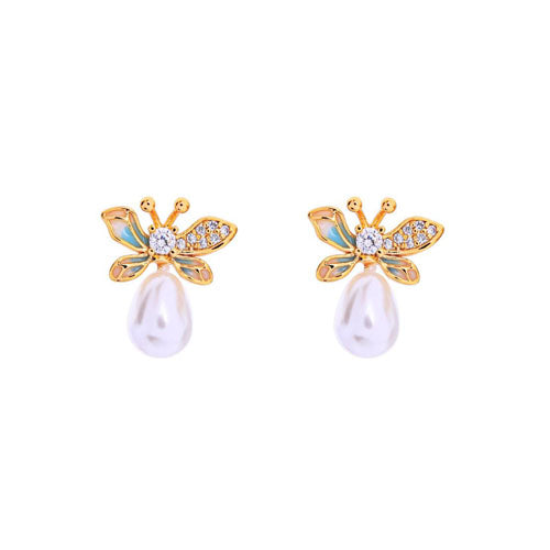 Pearl + Butterfly Studs