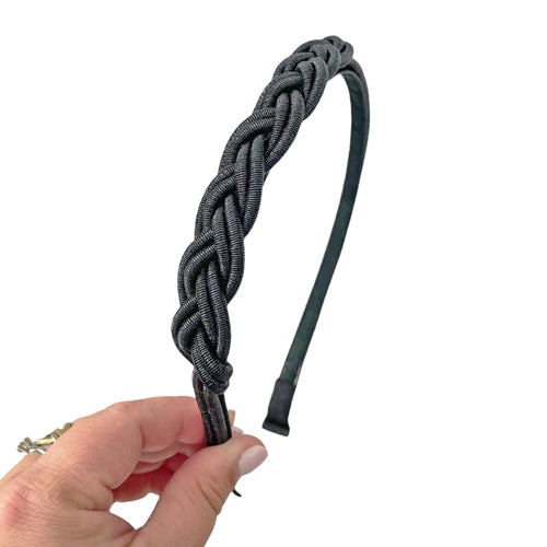 Braided Knot Halfsies -  Black Headband