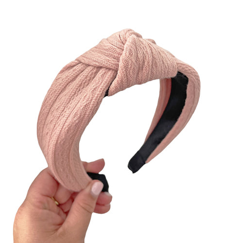 Cable Knit - Blush Headband