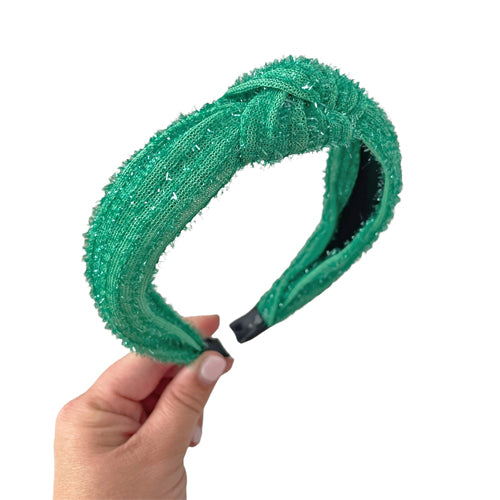 Green Fuzz Sparkles Headband
