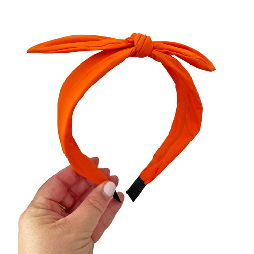 Knot Bow Top - Orange Headband