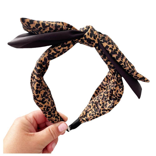 Leopard w 2 Tone Bow Headband