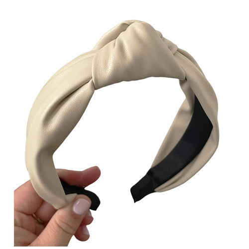 Pleather Cream Headband