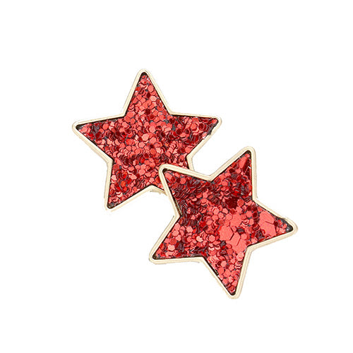 Red Chunky Glitter Stars