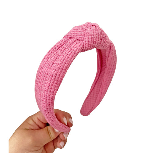 Ribbed Knot - Pink Headband