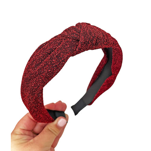 Sparkle Mesh Knot - Red Headband