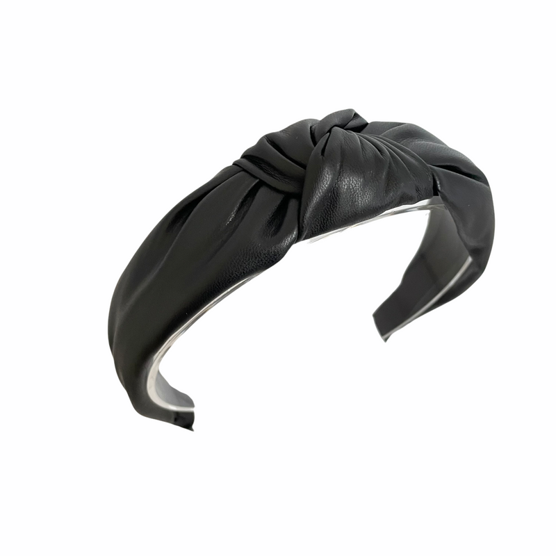 Pleather Black Knot Headband
