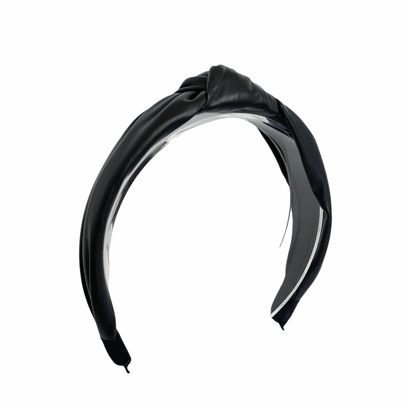 Pleather Black Knot Headband